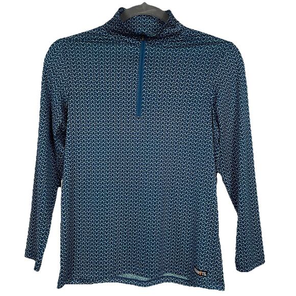 Kerrits Equestrian 1/4 Zip Top Women’s XS Blue Snaffle Bit Print Horse Girl - Picture 1 of 8
